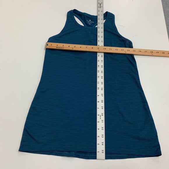 Athleta Tank Women XS Extra Small Pacific High Neck Shadow Striped Chi Racerback - Picture 7 of 13